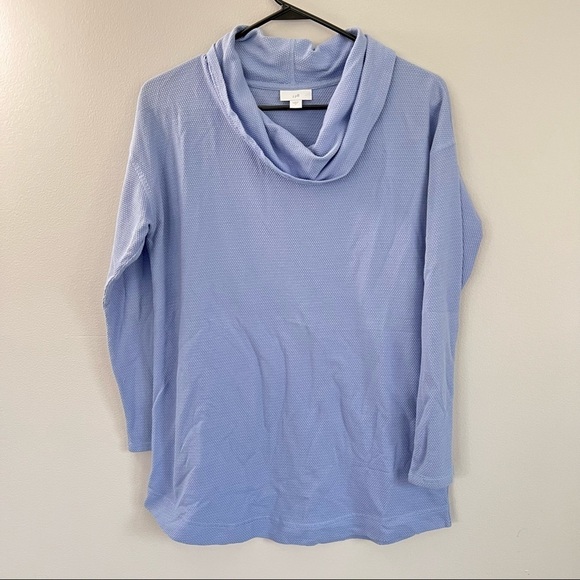 J. Jill Tops - J Jill cornflower blue textured cowl neck pull over Small